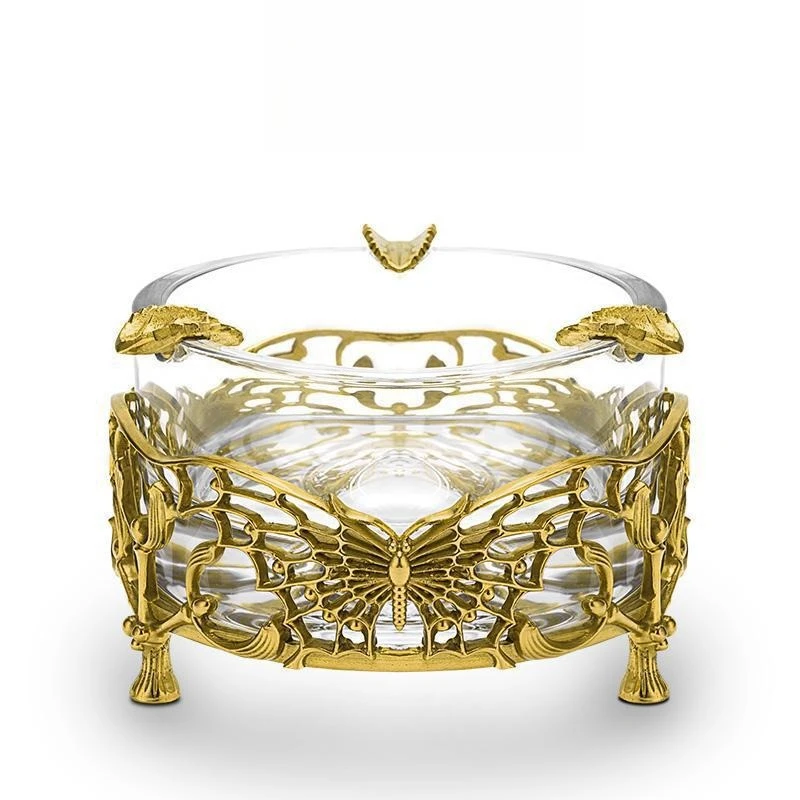

Cigar ashtray crystal temperament copper base glass smooth and high transparency CLG-23EP14