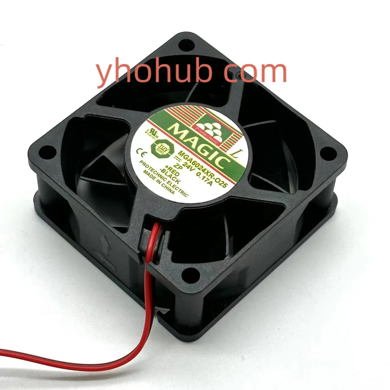 Magic MGA6024XR-025 MGA6024XR-O25 DC 24V 0.17A 60x60x25mm 2-wire Server Cooling Fan