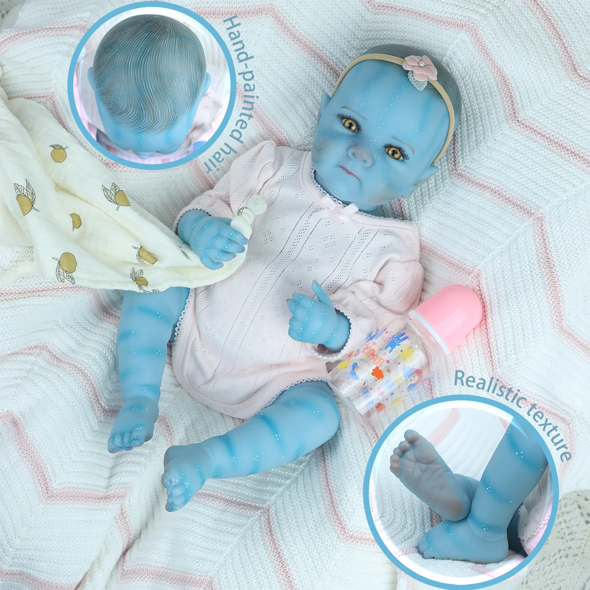 18 inch full body reborn baby blauwe poppen Bettie Avatar pasgeboren babyformaat handgeschilderde 3D huid met zichtbare aderen Mu Sundae Bebes