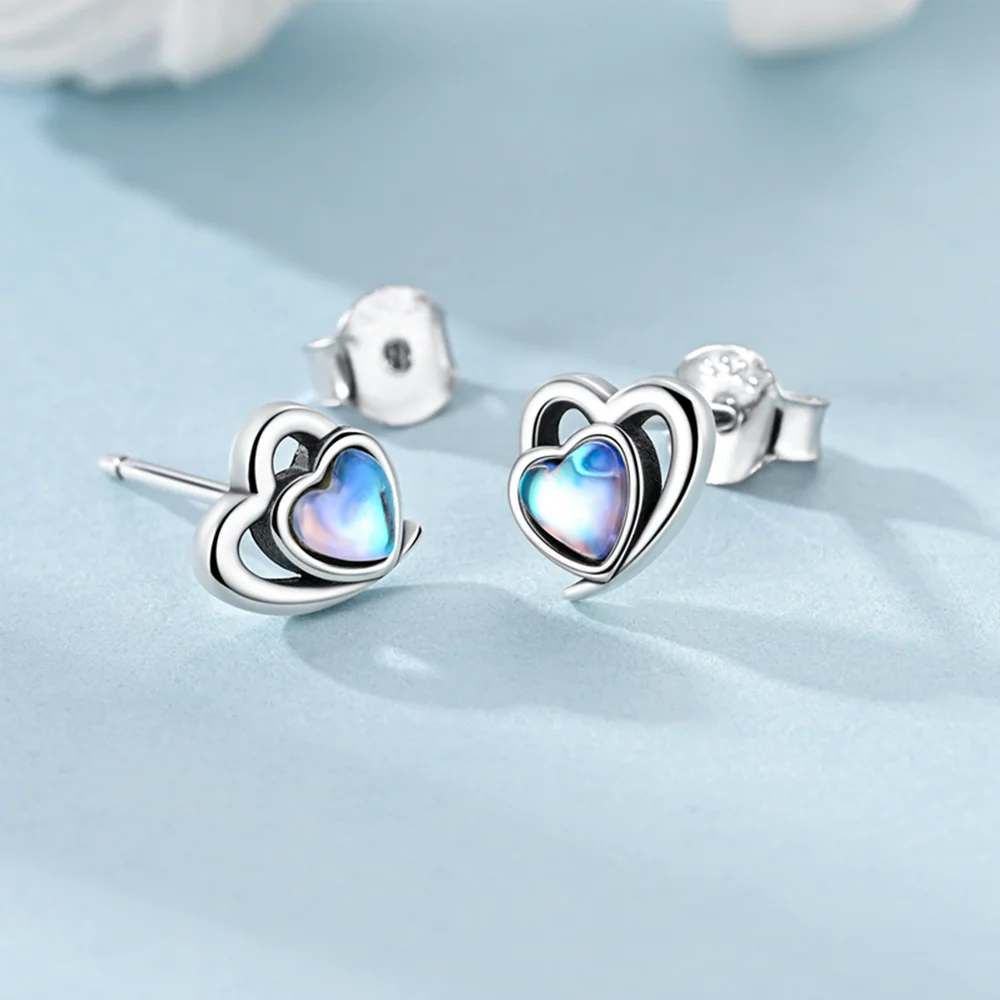 

925 Silver Colored Zircon Naughty Cat Star Earring Strawberry Flower Stud Earrings for Women Fashion Birthday Party Jewelry Gift