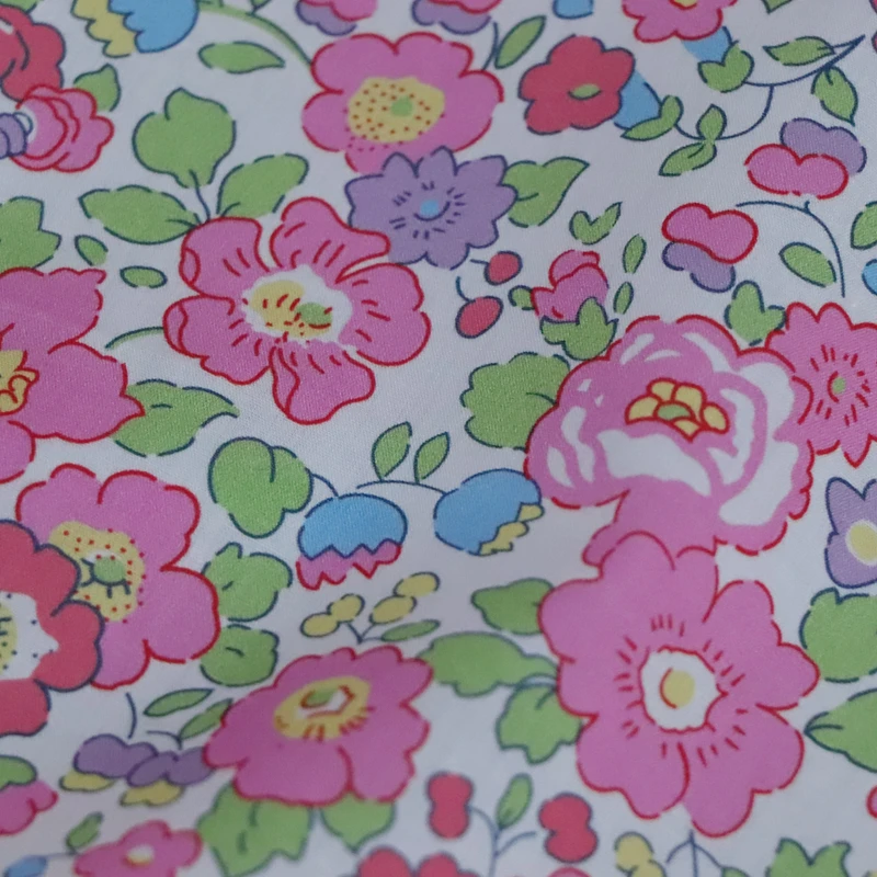 Betsy Rose Floral 100% Cotton 80S Like Liberty Fabric Digital Printed For Sewing Cloth Dresses Skirt Kids Designer Poplin Tela