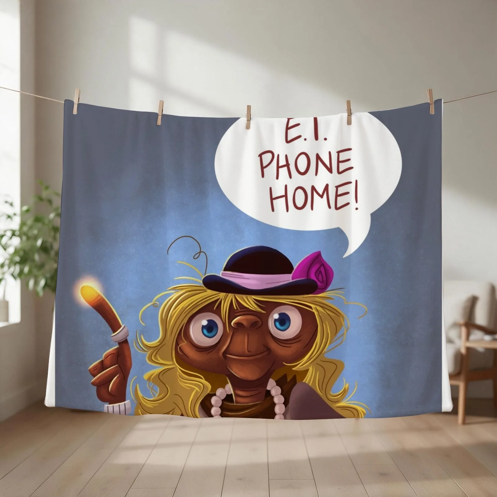 ET the Extra Terrestrial Throw Blanket couch cozy soft plush fuzzy picnic outdoor blanket