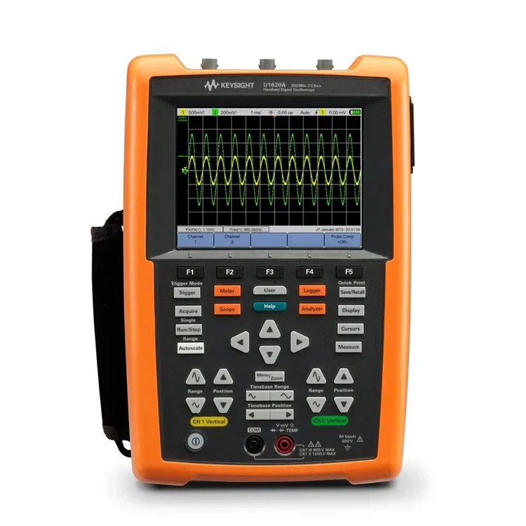 Keysight Handheld Oscilloscopes U1620A 200 MHz 2 Analog Channels Three Capabilities