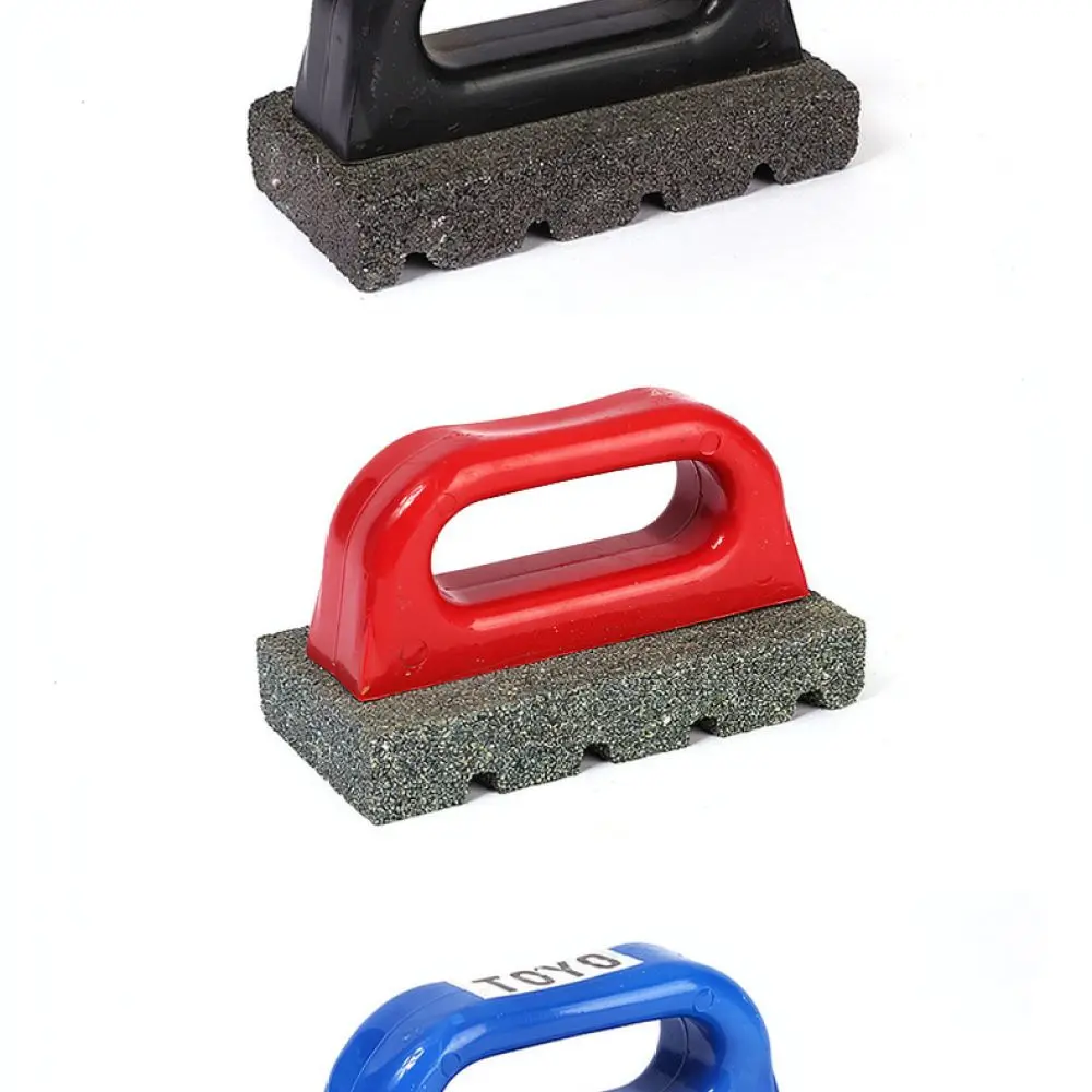 Manual Abrasive Block Black Silicon Carbide Resin Grooved Handle For Marble Floor Wall Smooth Construction Maintenance