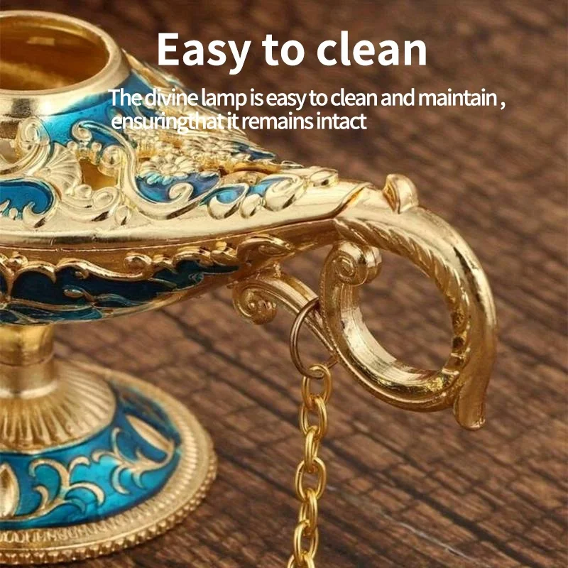 1pc Aladdin Lamp Decorative halloween Ornament Large European Retro Home Decoration Metal Decoration Crafts Holiday Gift