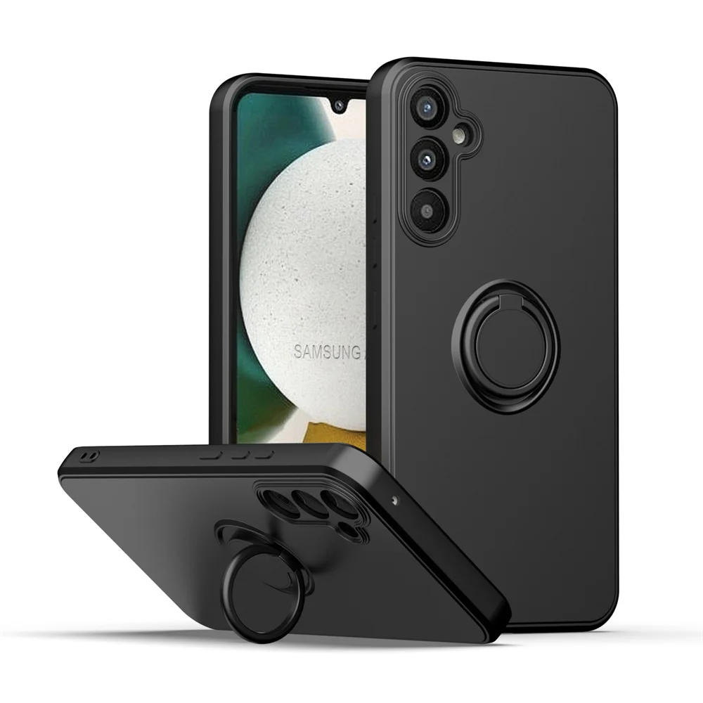 삼성 갤럭시 A13 A15 A16 A35 A25 A05 A24 A34 A52 A54 A23 A53 A73 A33 A55용 스탠드 링 홀더 스트랩 케이스 액체 실리콘 커버