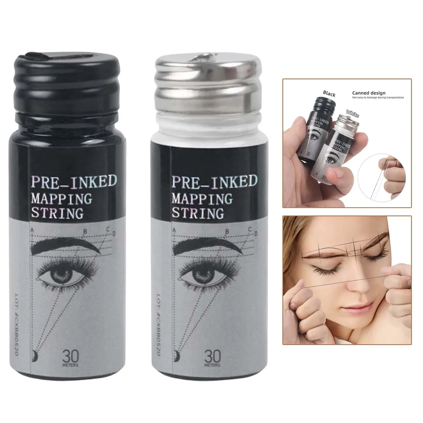خط رسم خرائط مسبق الحبر بطول 30 مترًا، أدوات مكياج الحواجب الدائمة للنساء و