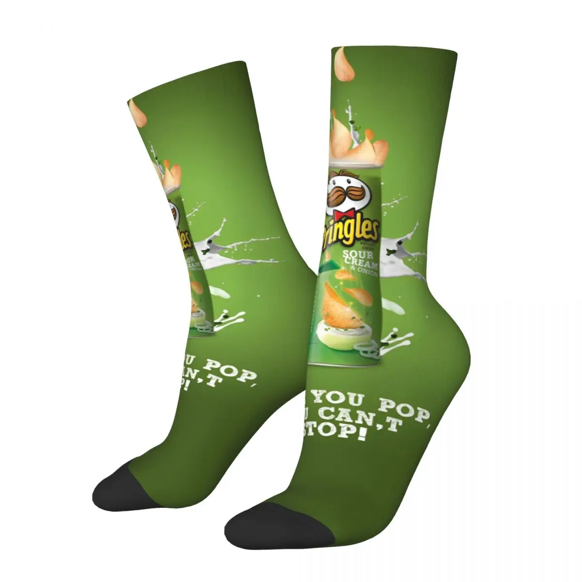 Pringles Chip Socken koreanische Strümpfe Männer atmungsaktive Rad socken Herbst Grafik rutsch feste Socken