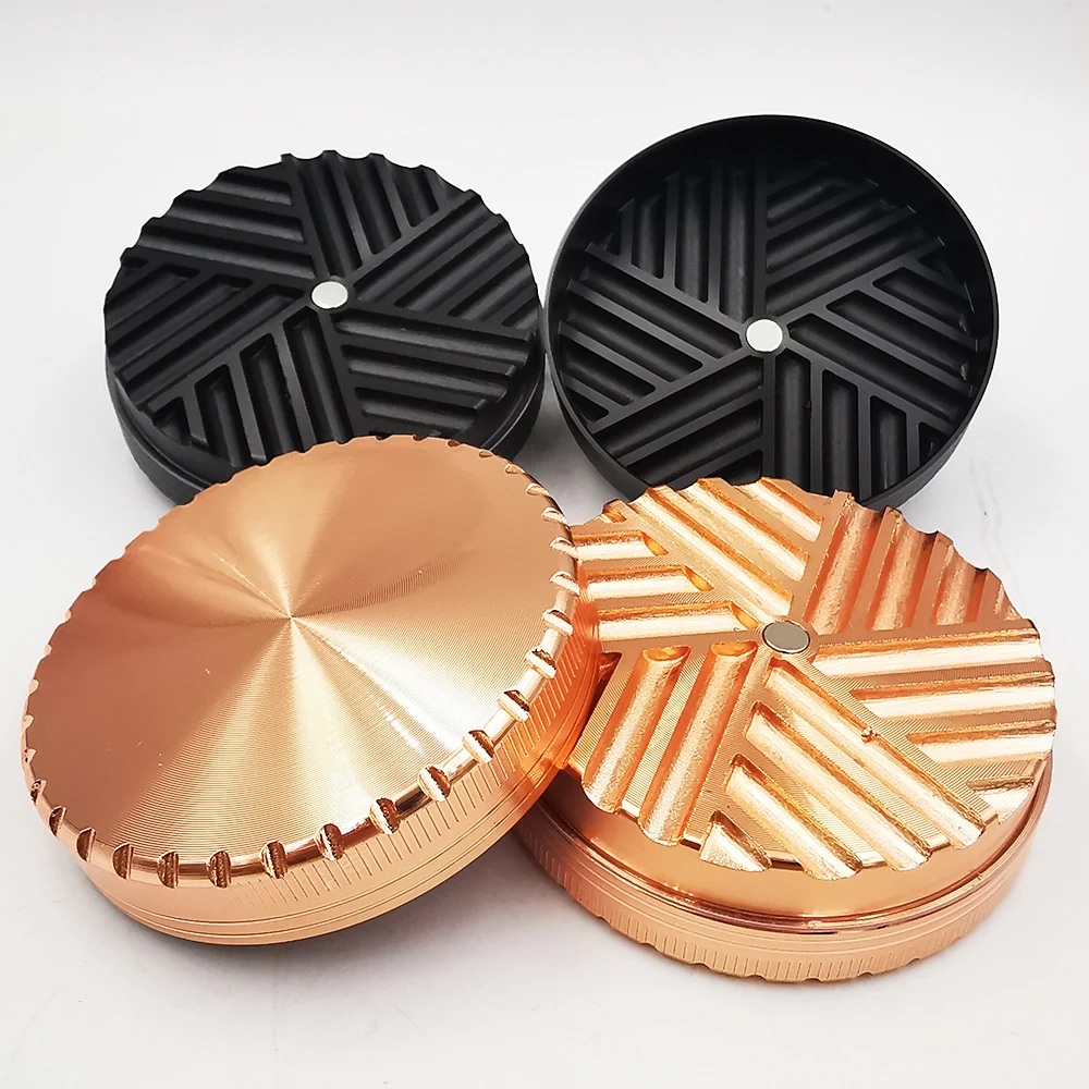 Toothless Herb Grinder Metal 3 Parts Black 63mm Tobacco Metal Alloy Miller Rolling Machine Pipe Accessory