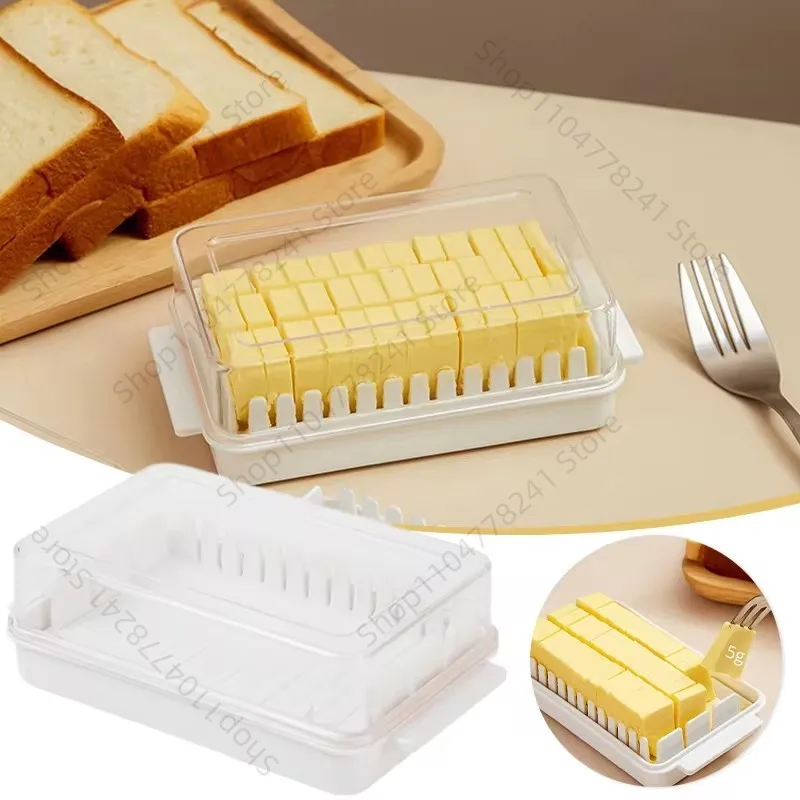 

Solid Butter Cutting Storage Box Quantitative Cutting Butter Dish Butter Airtight Preservation Container Box Kitchen Accessories