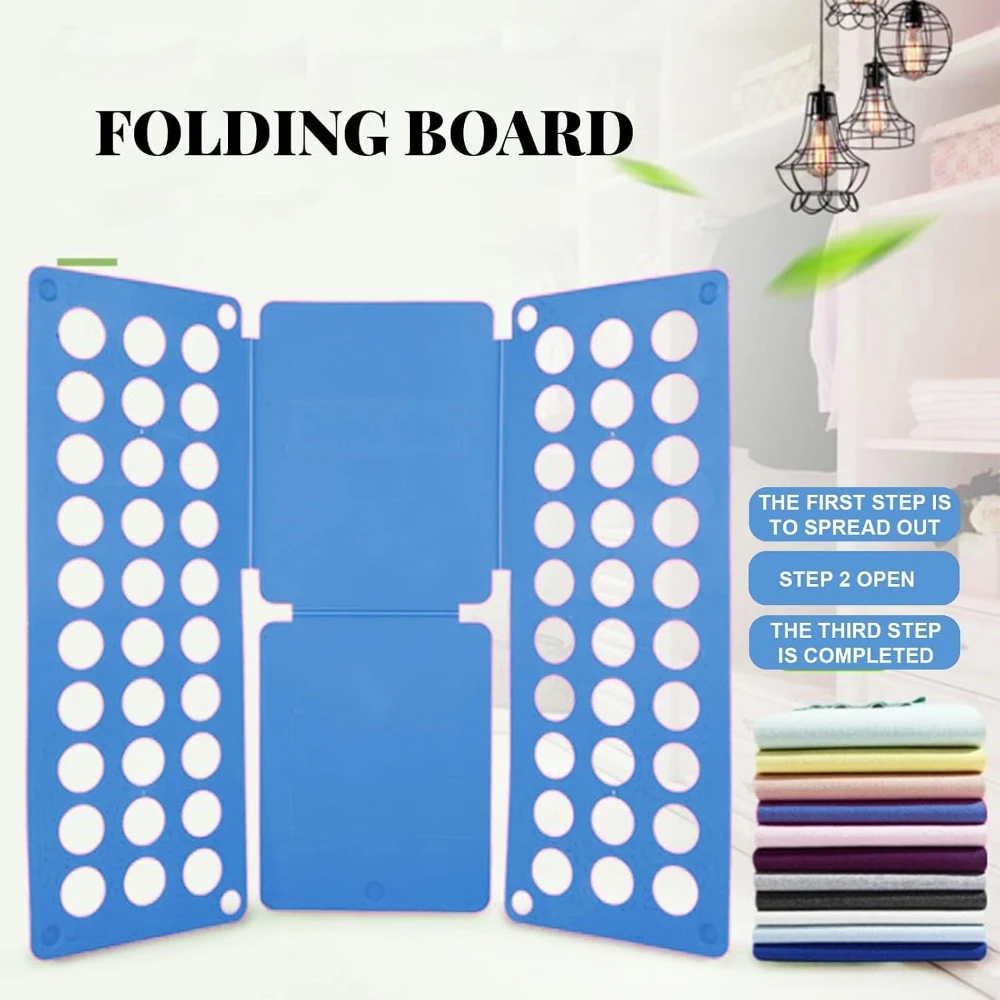 Portable Effortless Plastic Clothes Folding Board Durable Foldable T-Shirt Folder Organizer for Laundry Home Apartment Dorm