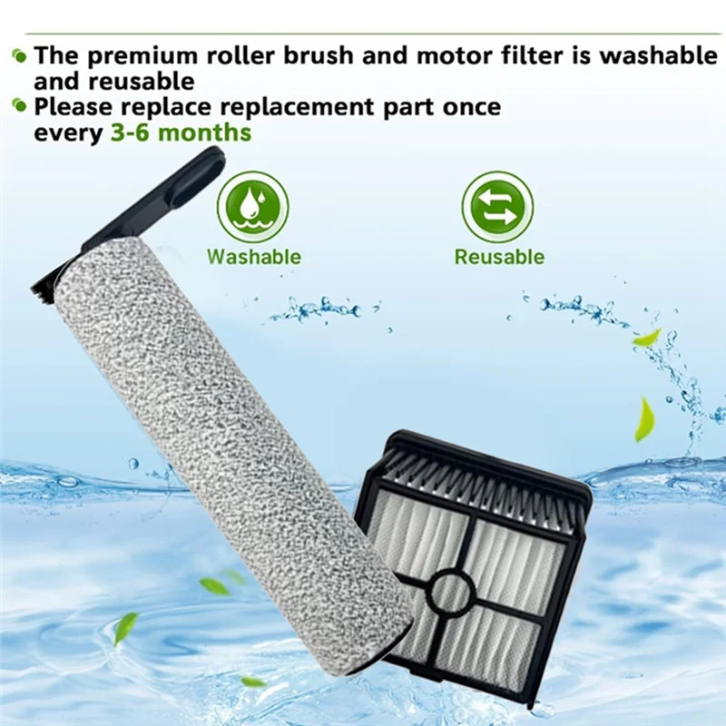 ABBK-5PCS para dreame trouver k10 & k10 pro aspirador de pó acessórios escova rolo & kit filtro melhorar a eficiência limpeza