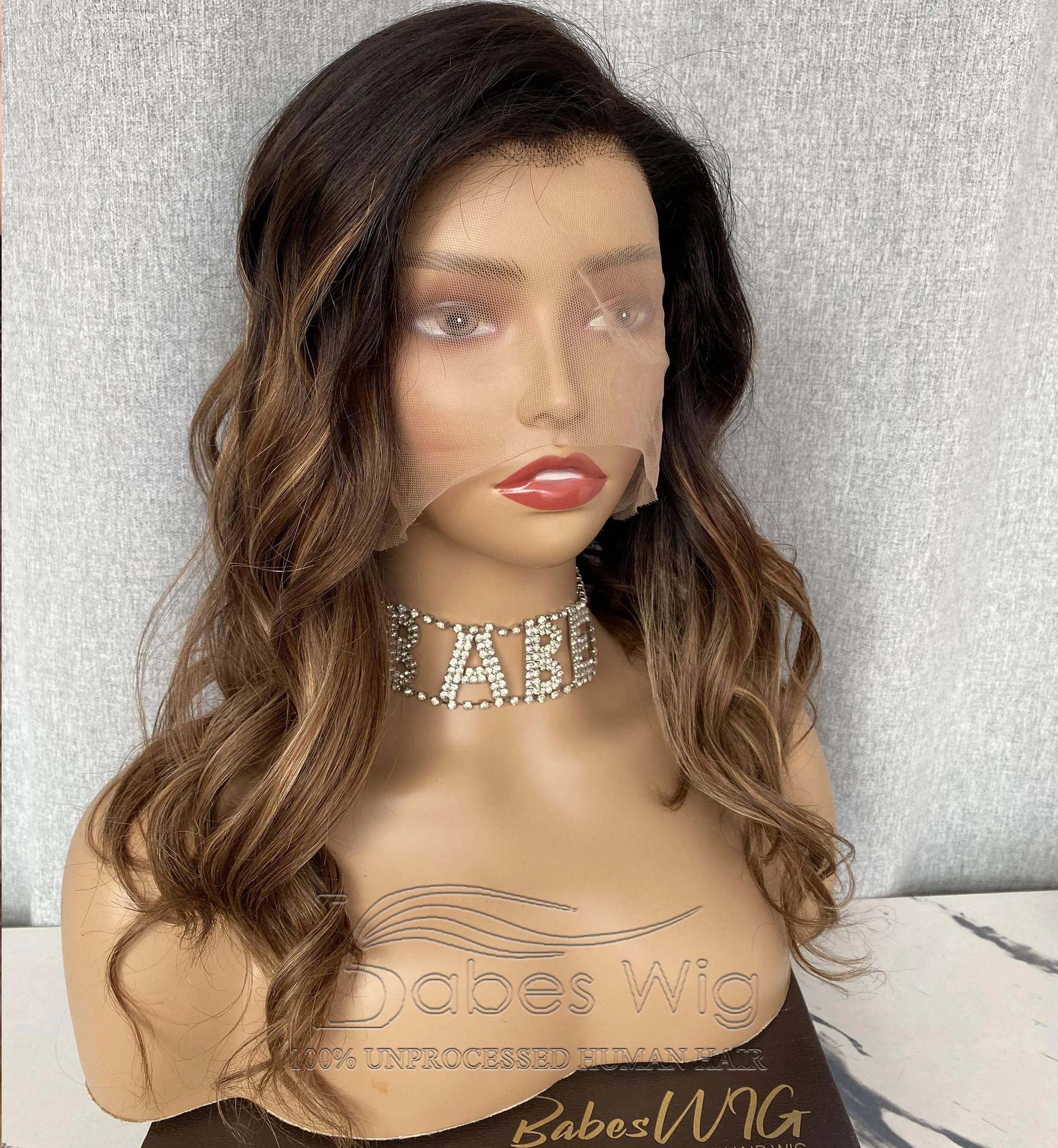 Balayage Wavy 100% Real Brazilian Human Hair Lace Front Wigs For White Woman Wigs Glueless Lace Frontal Wigs Pre-plucked