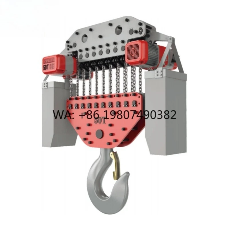 

50Ton Heavy Duty Electric Chain Hoist Equipped With Trolley High Load Lifting Device for Construction Industrial Working Site