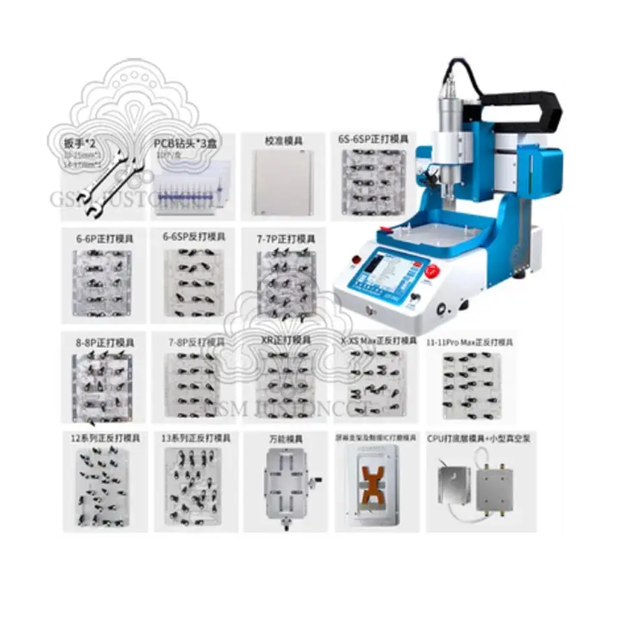 JC EM02 CNC Machine Mobile Phone Chip Grinding NAND CPU EEPROM Removal for iPhone 6-14 ProMax Motherboard Hardware iCloud Tools