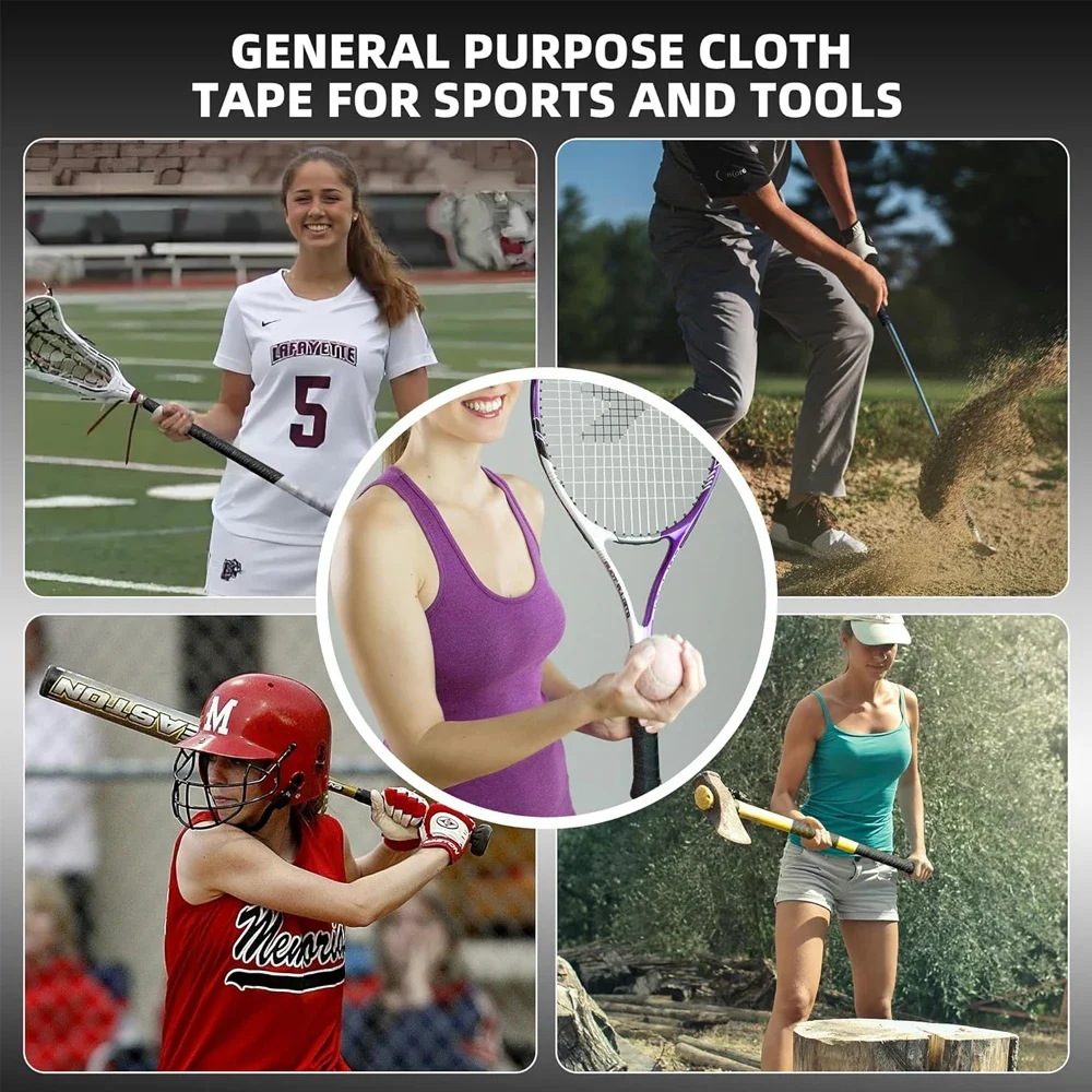 

Multipurpose Hockey Cloth Tape 2.5cm x25m Strong Adhesive for Lacrosse, Baseball Bats, Rackets, Pullup Bars, Gym, Sports Gift