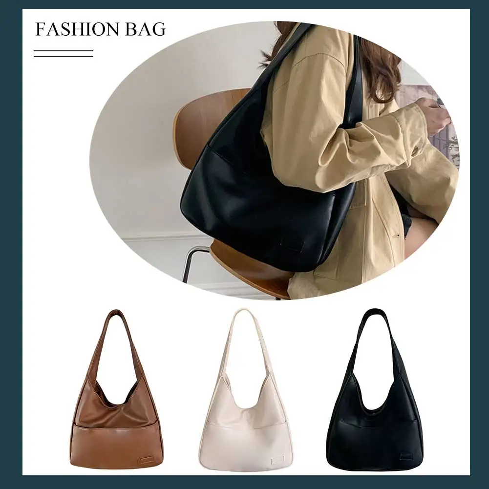 Women Vintage Hobo Bag Casual PU Leather Shoulder Bag Large Capacity Satchel Armpit Bag Soft Underarm Bag Fall Winter Bag