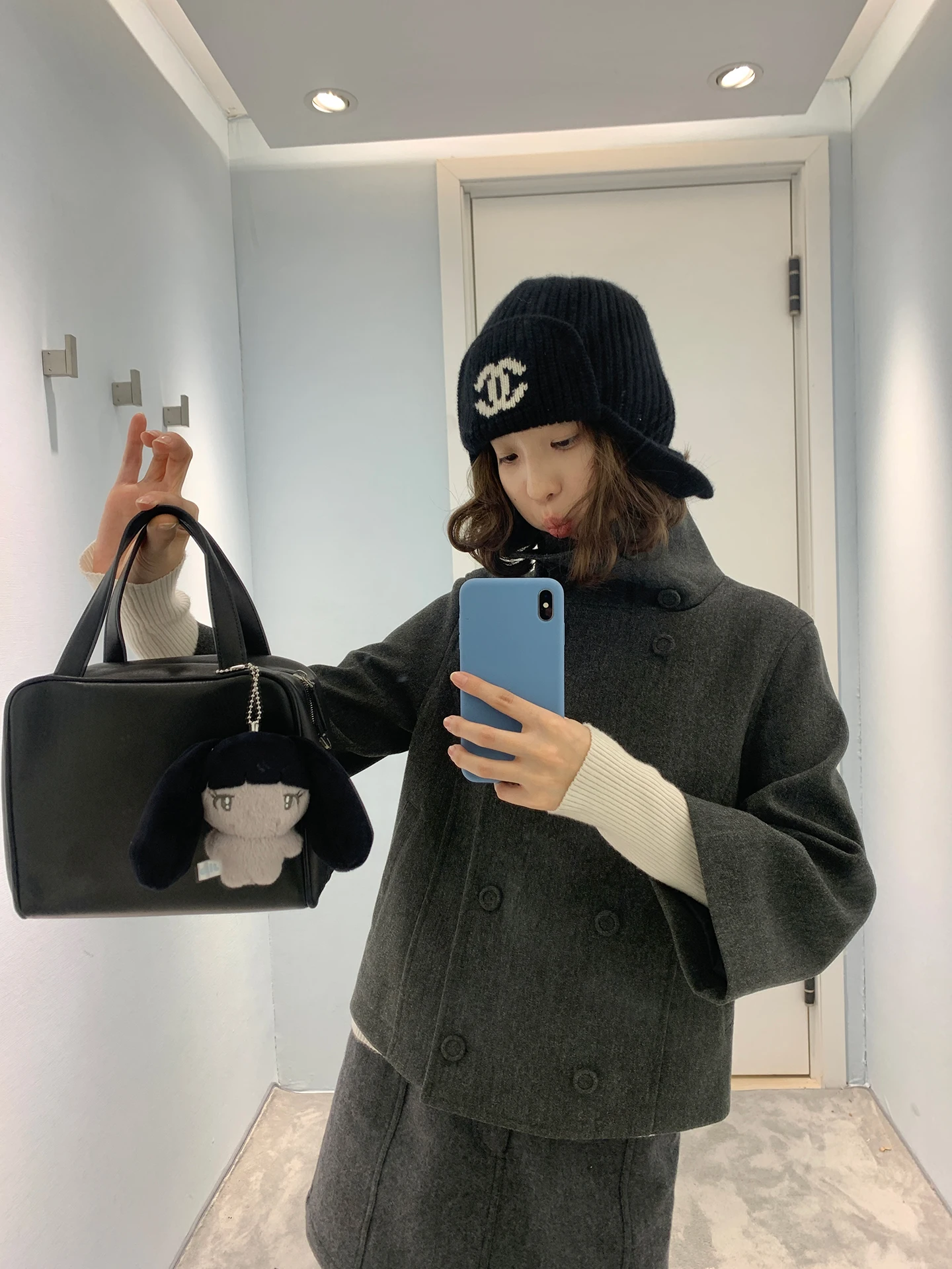 

Briti Retro Stand Collar Double Breasted Woolen Jaet Eight Sve Women's Coat Kernel Cosmos Straight Tube Long Sve ...