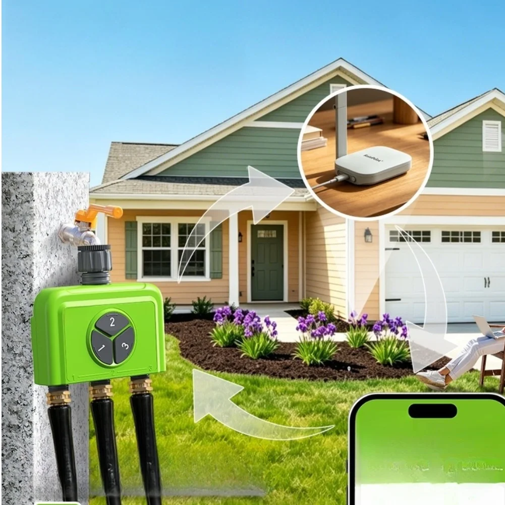 App Remote Watering Wifi Sprinkler Controller For Smart Home Gardening Soil Sensor Integration Rain Delay Function