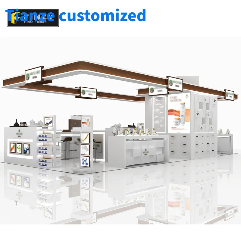 （customized）Factory Directly Selling Quality Guaranty Fashion Cosmetic Kiosk Makeup Mall Cosmetic Beauty Salon Kiosk Sale