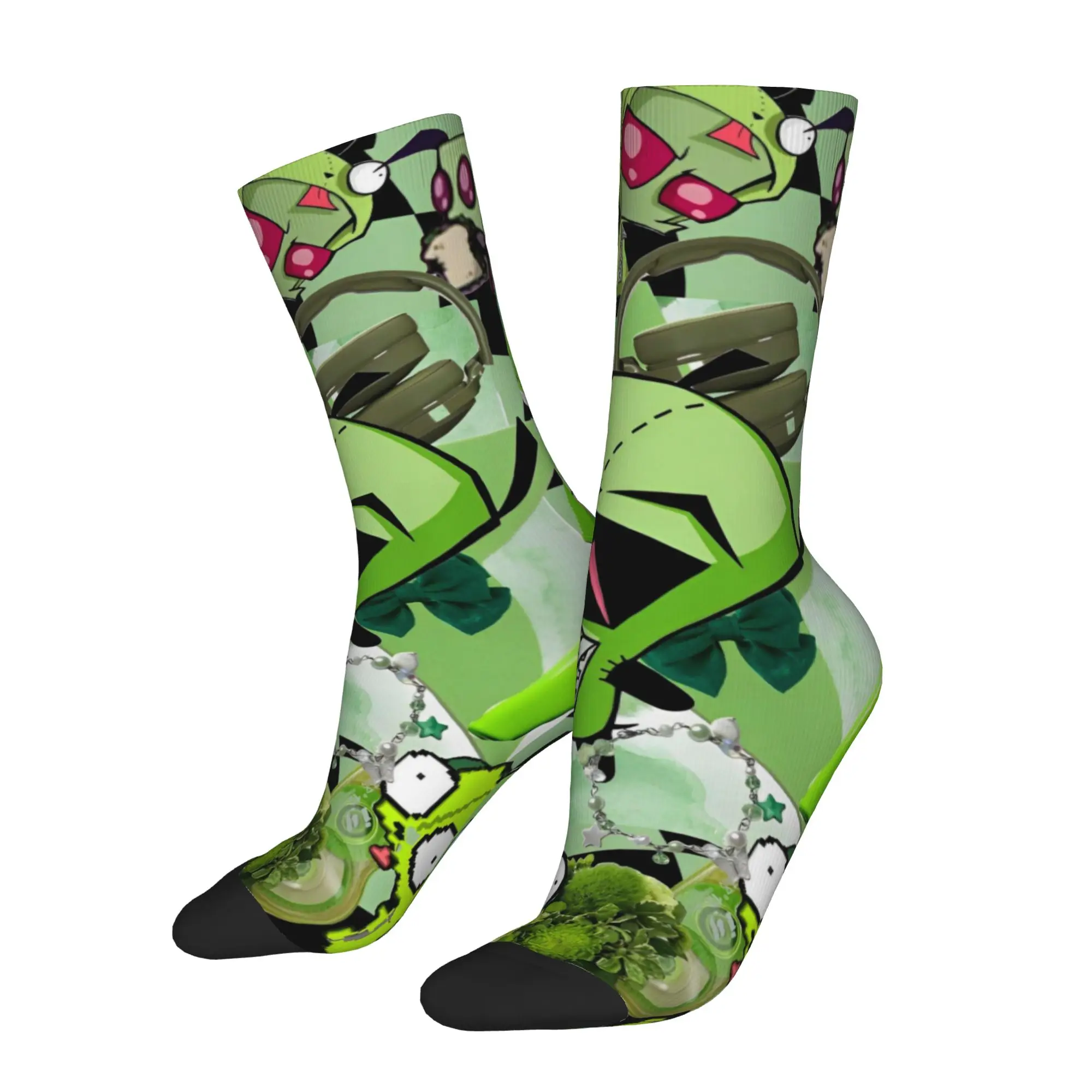 New Male Men Socks Casual Cartoon Sock Polyester Invader Zim Graphic Women Stockings Spring Summer Autumn Winter