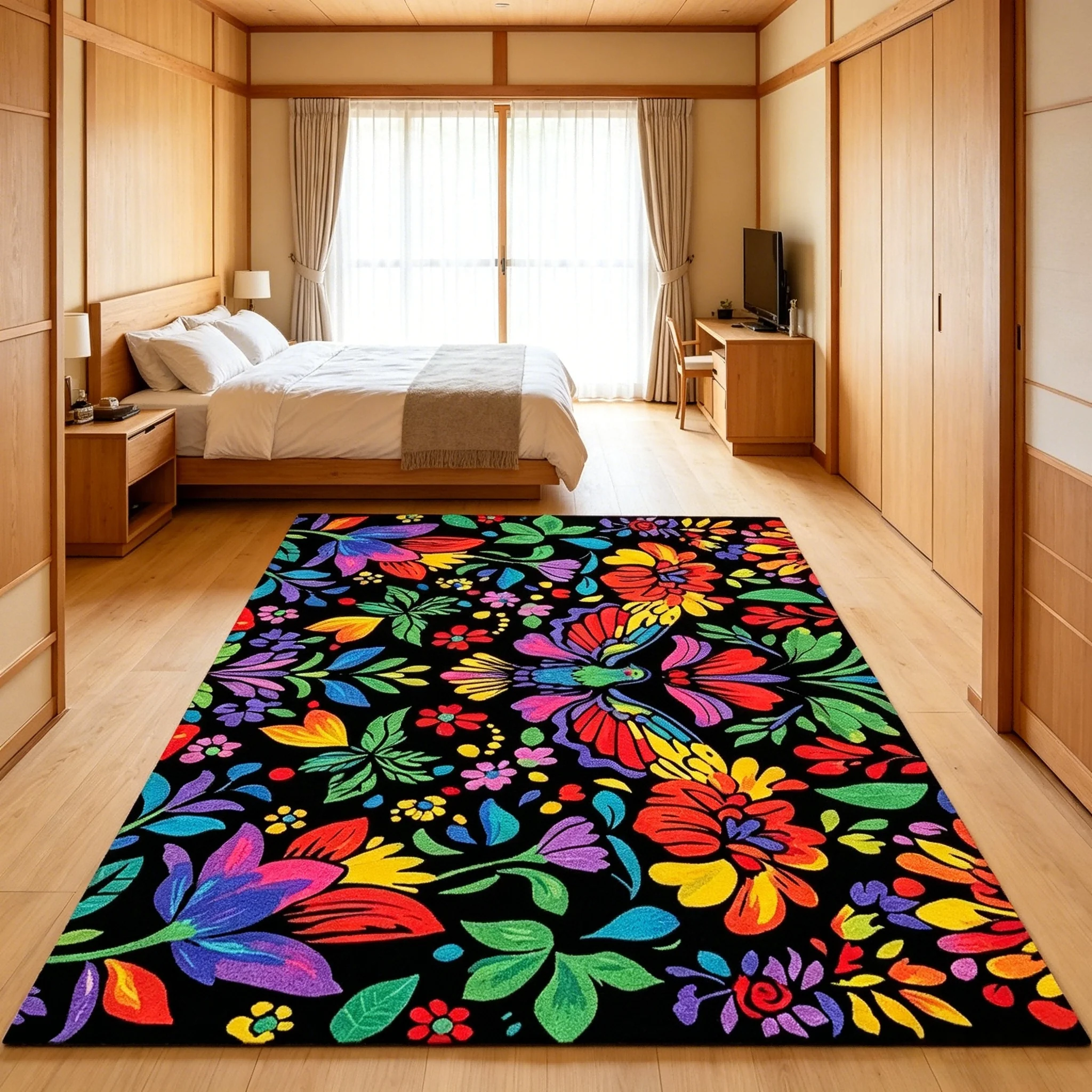 Bright Colors Soft Rug Flowers Floor Mat Live Room Bedroom Easy To Clean Children's Play Mat Home Decor Carpet Chair Rugs Gift