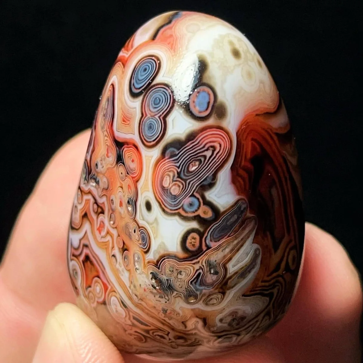 Desert Treasure Banded Agate Palm Stone, Polished Tumbled, Nature Made, Desk Decor, Natural Stone, Crystal Collection