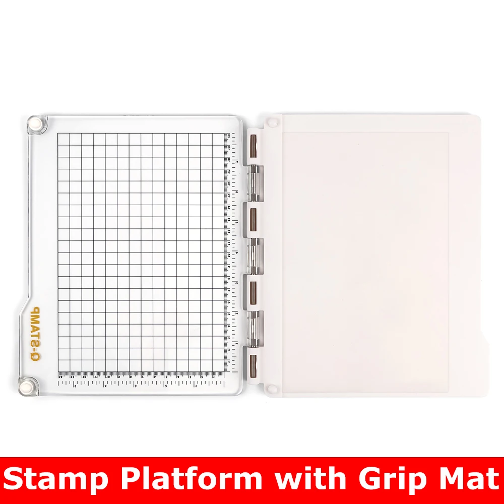 

Stamp Platform with Grip Mat Anti-Slip Stamp Positioning Tool for Clear Stamps Rubber Stamps Inking Stamping Diy Scrapbooking