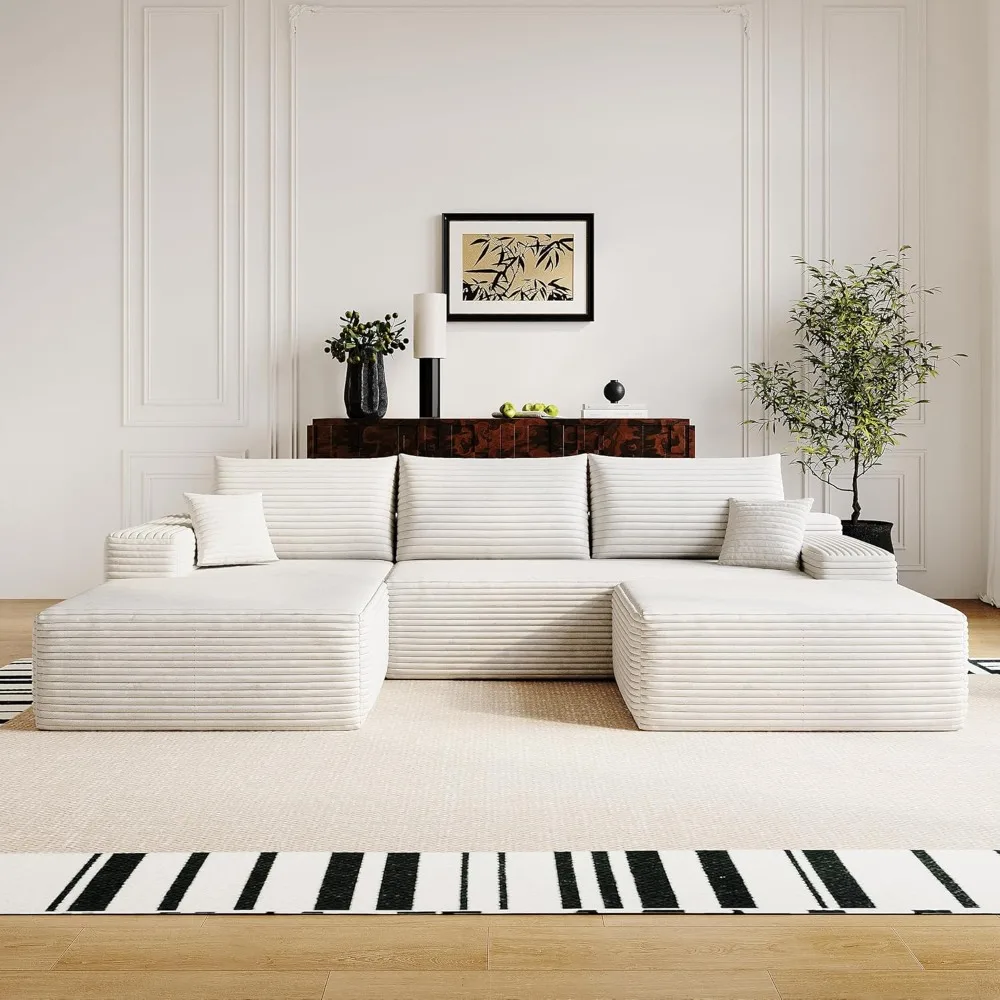 

108" L-Shaped Sectional Sofa - Modern Modular Deep Seat Couch with Chaise