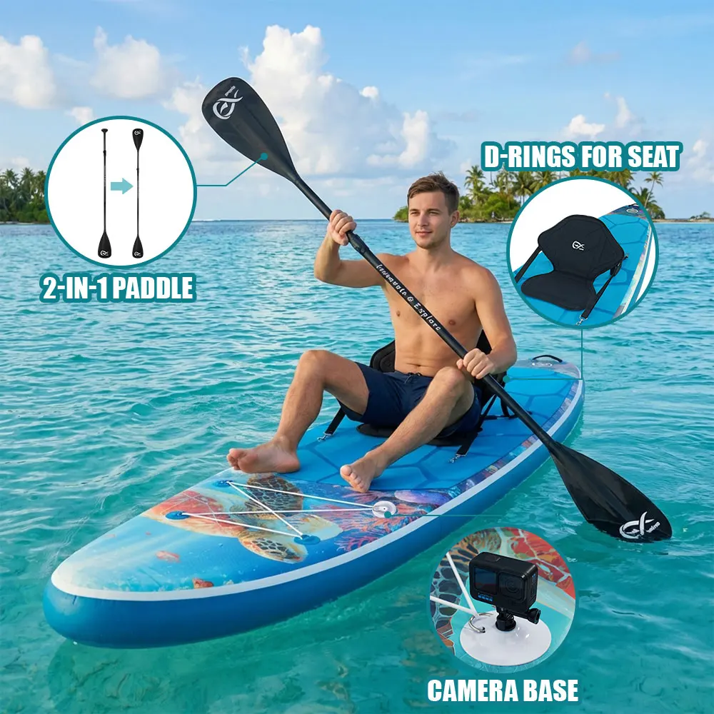 Afbeelding 5: InnoExpo Opblaasbaar Stand Up Paddle Board Paddleboard Surfplank Surf Sup Board 320-350CM Antislip Watersport Paddle Board