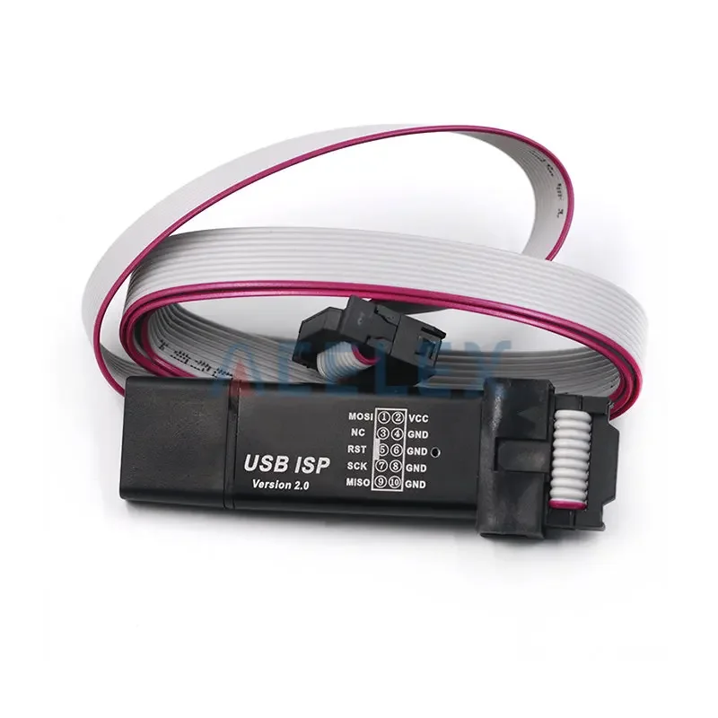 Aluminum shell USB ISP USBISP USBASP ASP Programmer for 51 ATMEL AVR WIN7 64 (Random color)