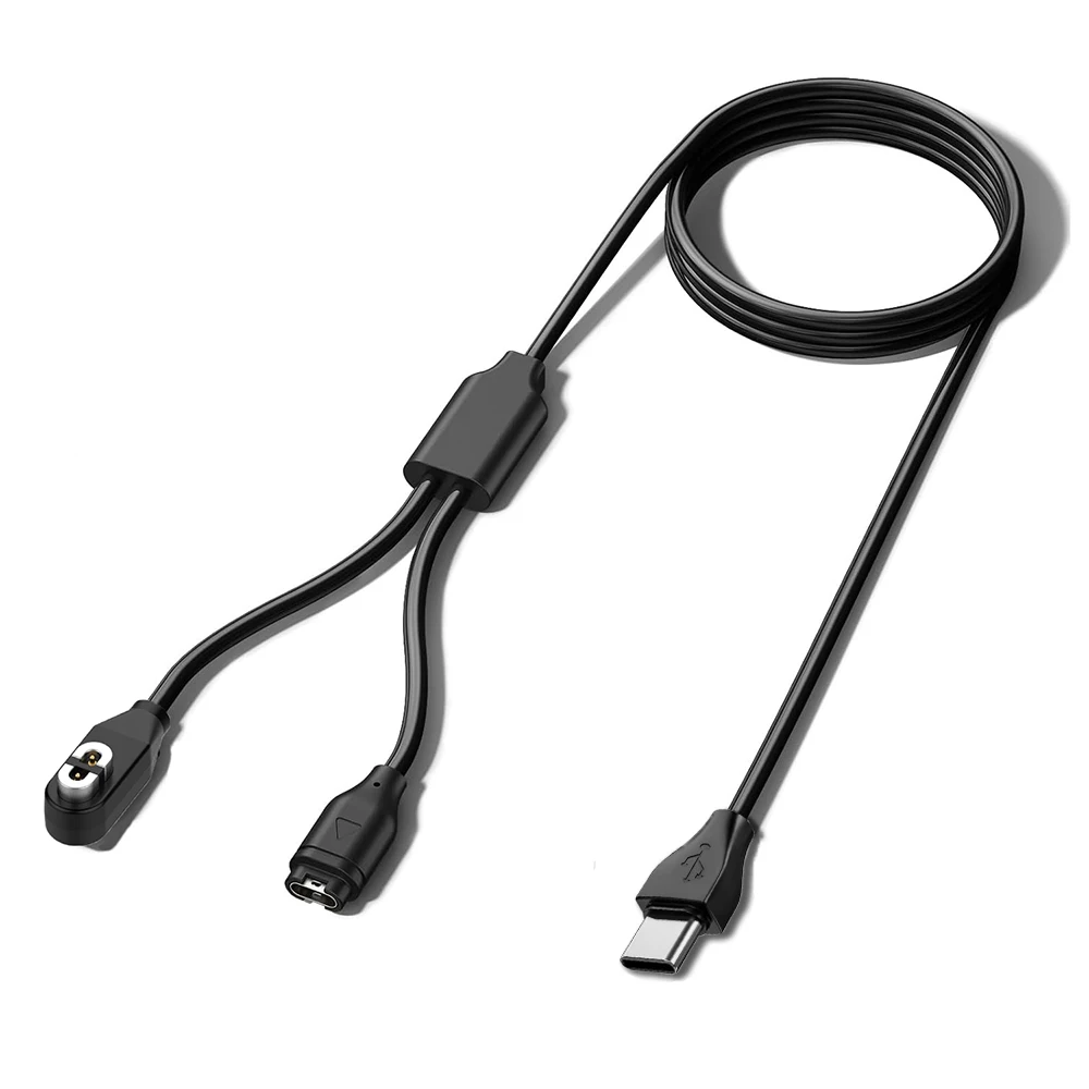 Câble de chargement USB-A/type-c 2 en 1 de 1M, Compatible avec les casques à Conduction osseuse Garmin Fenix et Shokz OpenRun/Aeropex/OpenComm