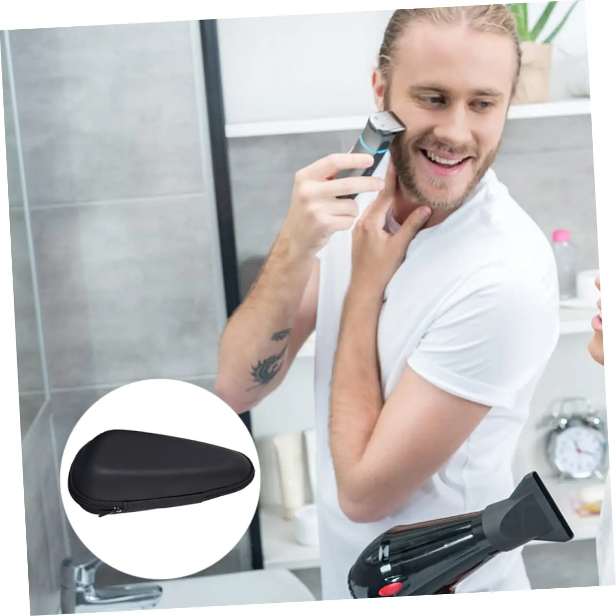 Storage Case Eva Storage Bag Shaver Bag Shaver Organizer Beard Shaver Bag Carrying Case Razor Black Travel Accessories Storage