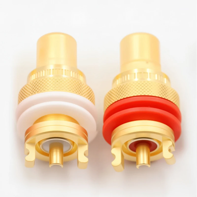 Gold Plated Brass Jack Socket CMC RCA Female Terminal Plug for Audio Video Signal Panel Chassis Mount