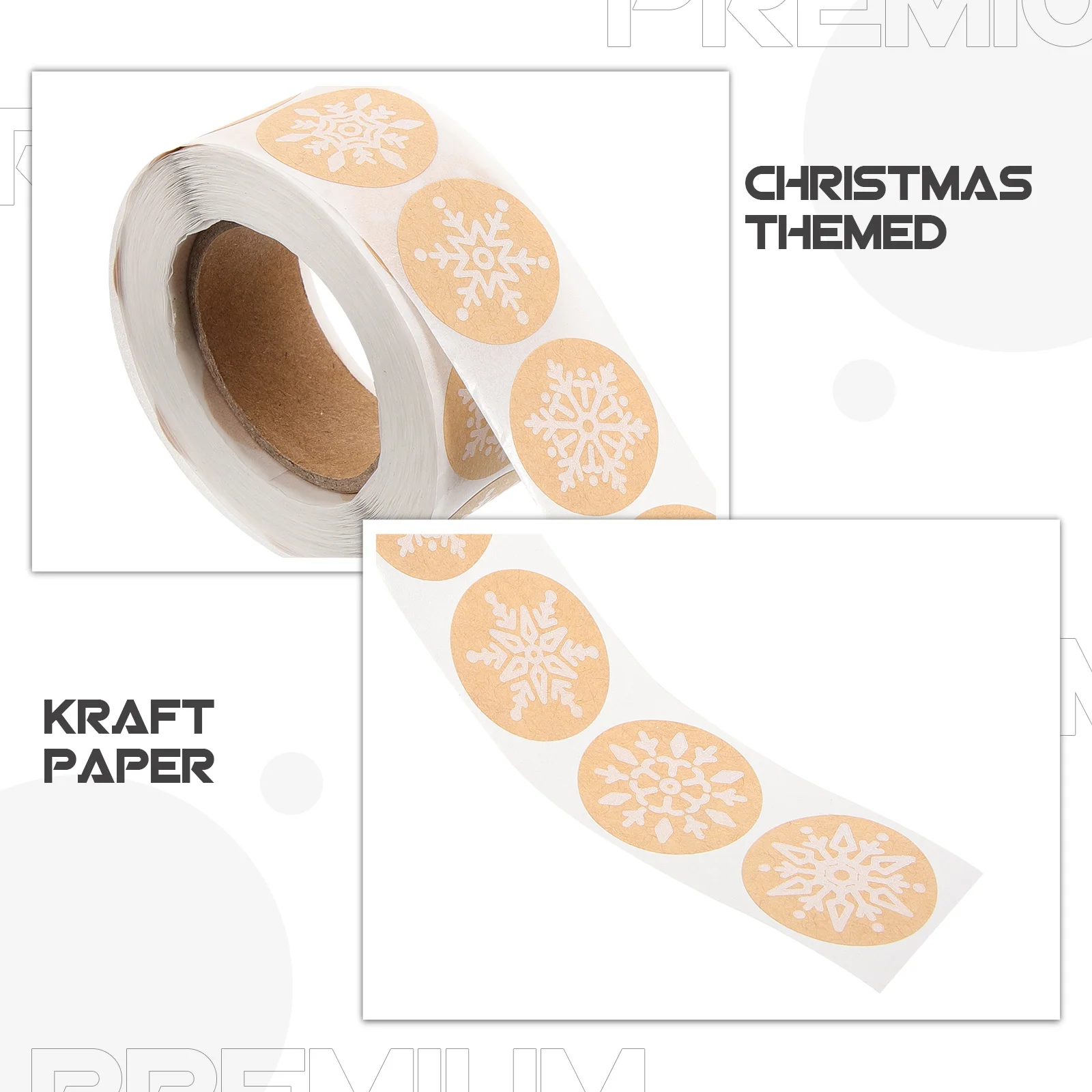 500 قطعة عيد الميلاد ندفة الثلج ملصقات بمادة لاصقة الذاتي عصا الحلوى البسكويت حقيبة ختم هدية التعبئة عيد الميلاد تسميات الشارات