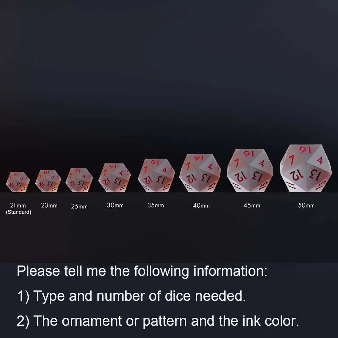 مجموعة نرد D&D مصنوعة يدويًا حسب الطلب #2