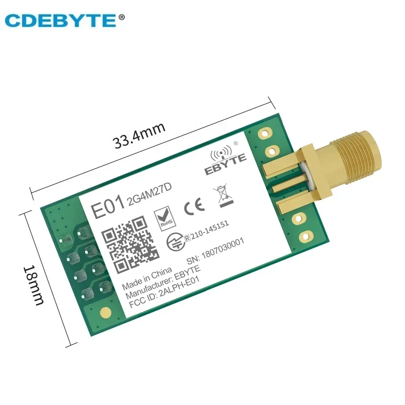 nRF24L01P Wireless Module CDEBYTE E01-2G4M27D 27dBm nRF24L01 PA LNA Long Range 2.4GHz SPI DIP IoT Module
