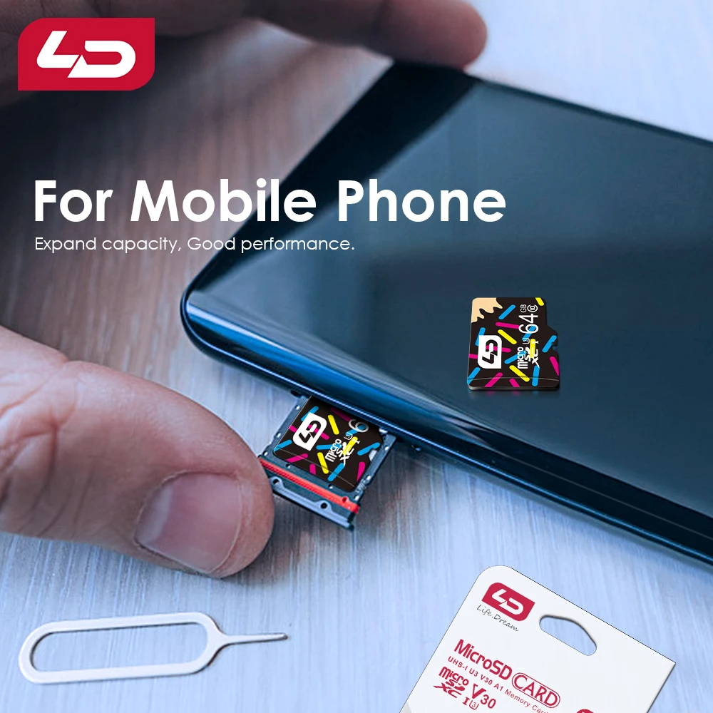 Original LD Memory Card 128GB Mini SD Card 256GB 512GB 1TB Class 10 High Speed Micro TF Cards for Smart Phone/PC Storage Devices