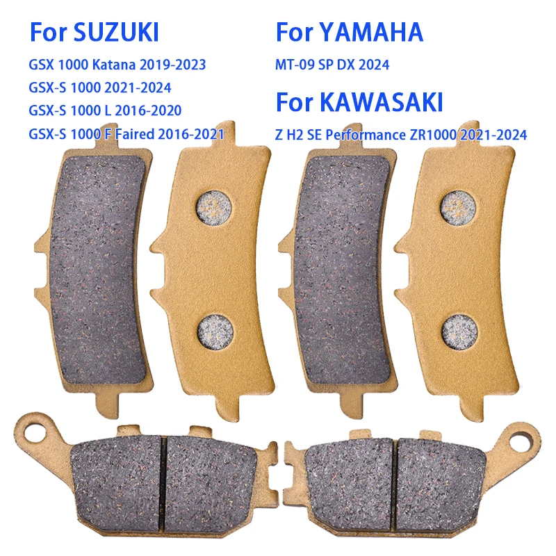 Front Rear Brake Pads For YAMAHA MT09 MT 09 2024 For SUZUKI GSX 1000 GSX1000 Katana GSXS1000 GSXS L F GT GX 2019-2023 ZR1000 ZR