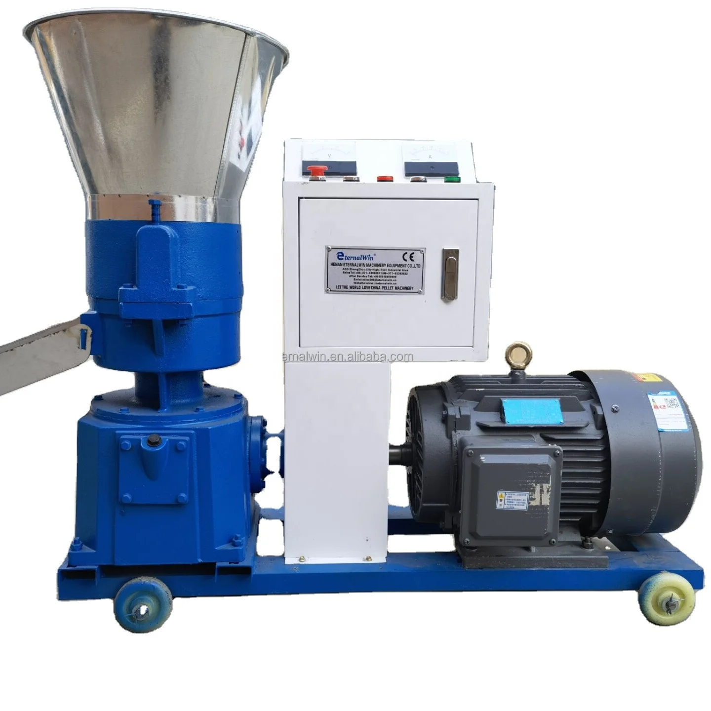 1 Ton Per Hour Feed Pellet Mill Corn Straw Crusher Granulating Machine Cow Sheep Feed Pellets Production Line