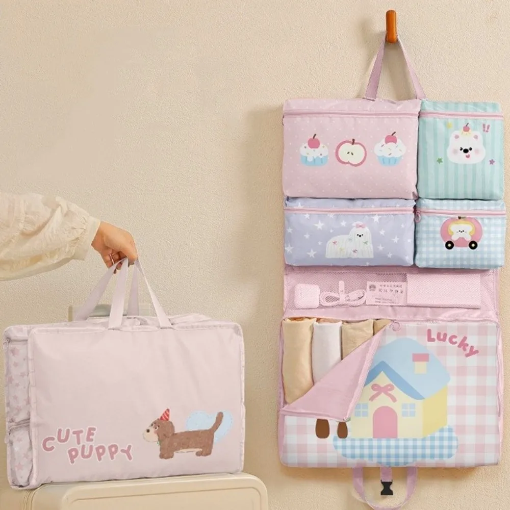 

Foldable Design 7in1 Travel Handbag Large Capacity Waterproof Luggage Storage Bag Space Saving Washable Clothes Packing Cube