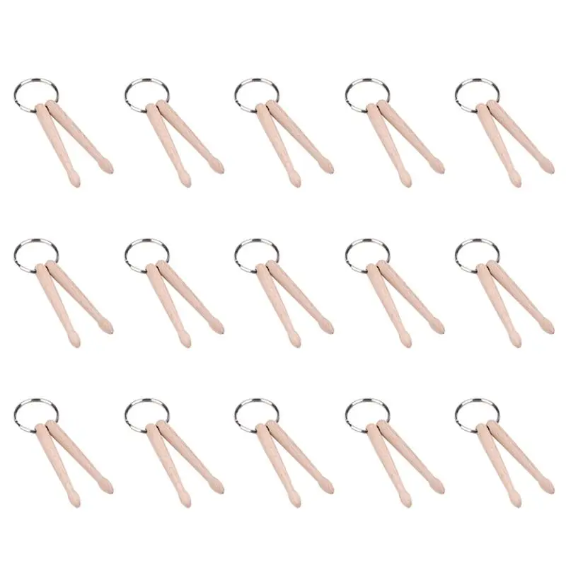 Mini Drum Stick Key Chain Keychain Maple Wood Drum Stick Key Ring Percussion Stick Keychain Wooden Drum Sticks Eco-Friendly