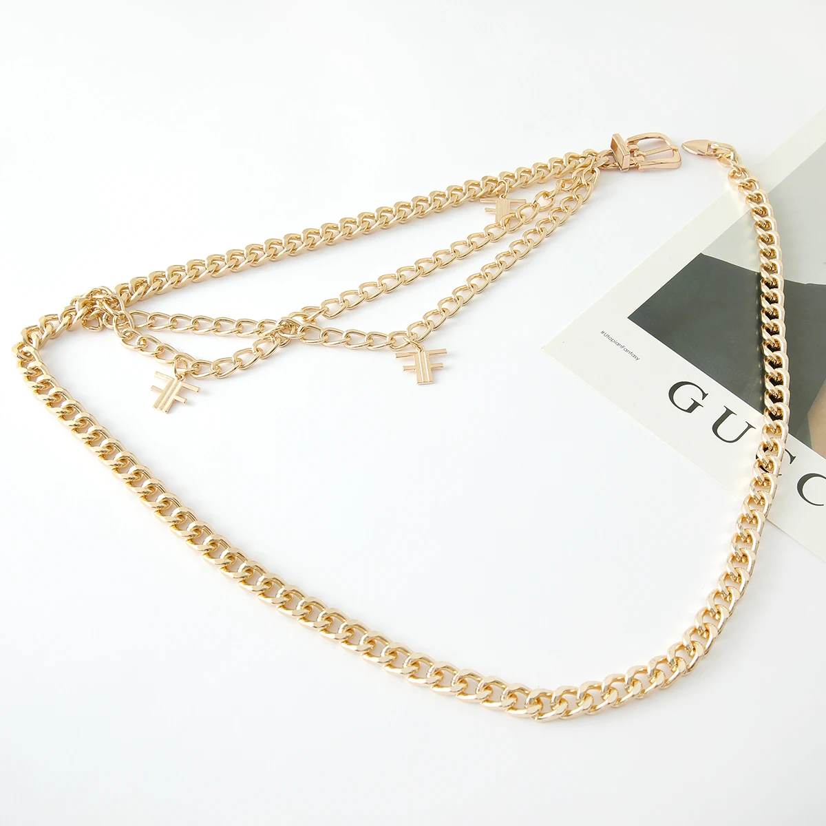 Fashion Gold Plated Metal Chain Belts for Women