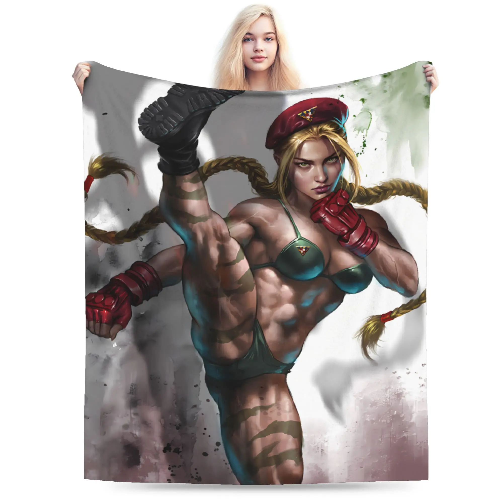 Retro Street Fighter 6 Blankets Characters Game Super Warm Novelty Plush Bedding Throws For Couch Chair Sofa Bed Cover