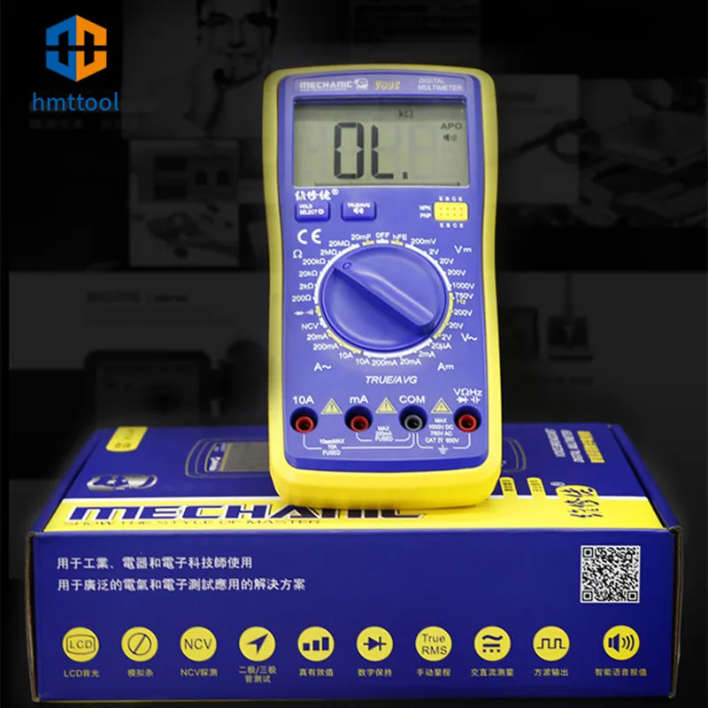 Intelligent Speech Broadcast Multimeter MECHANIC V90C Fully Automatic Digital Display Electrician Measuring Instrument