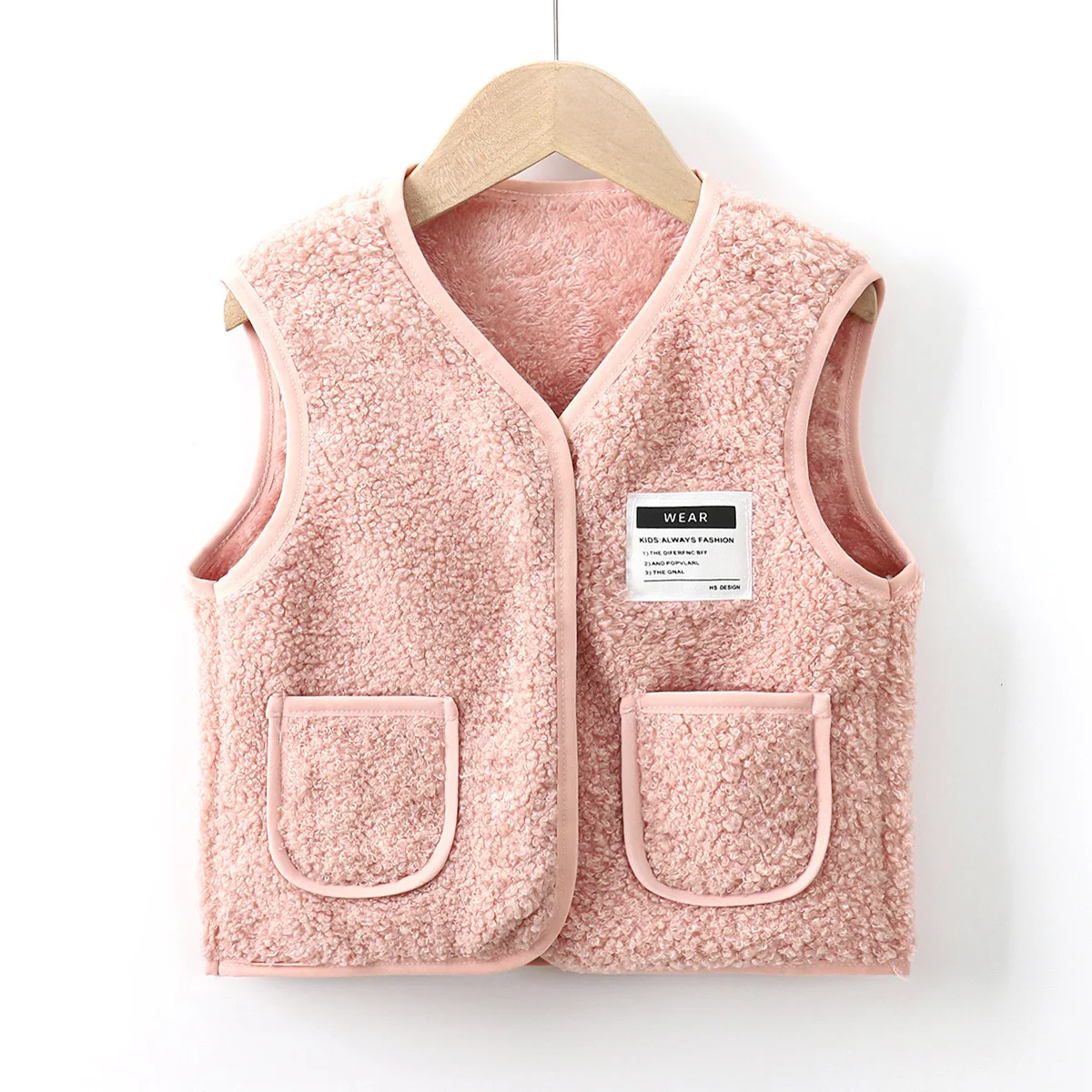 Baby Vest Velvet Autumn Winter Shoulders Children\'s Spring Autumn Thickened Thermal Vests Wearing Horse Clips Baby Waistcoat