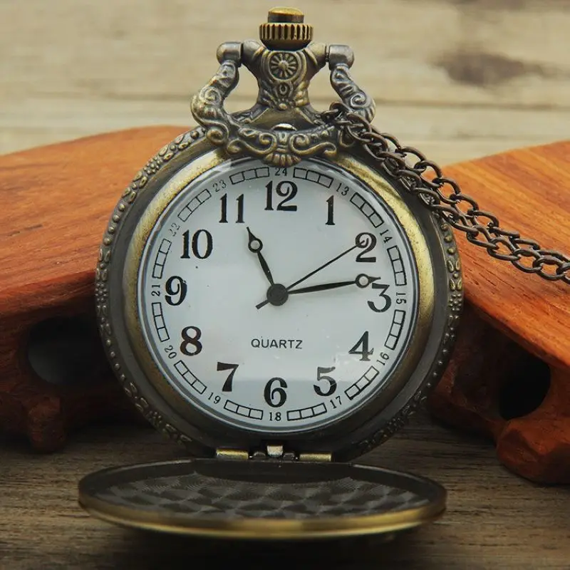 النمط الصيني البرونزية الكبيرة الرقمية شنغهاي الشرقية لؤلؤة ساعة الجيب السفر تذكارية الطراز القديم ساعة الجيب ساعة كوارتز