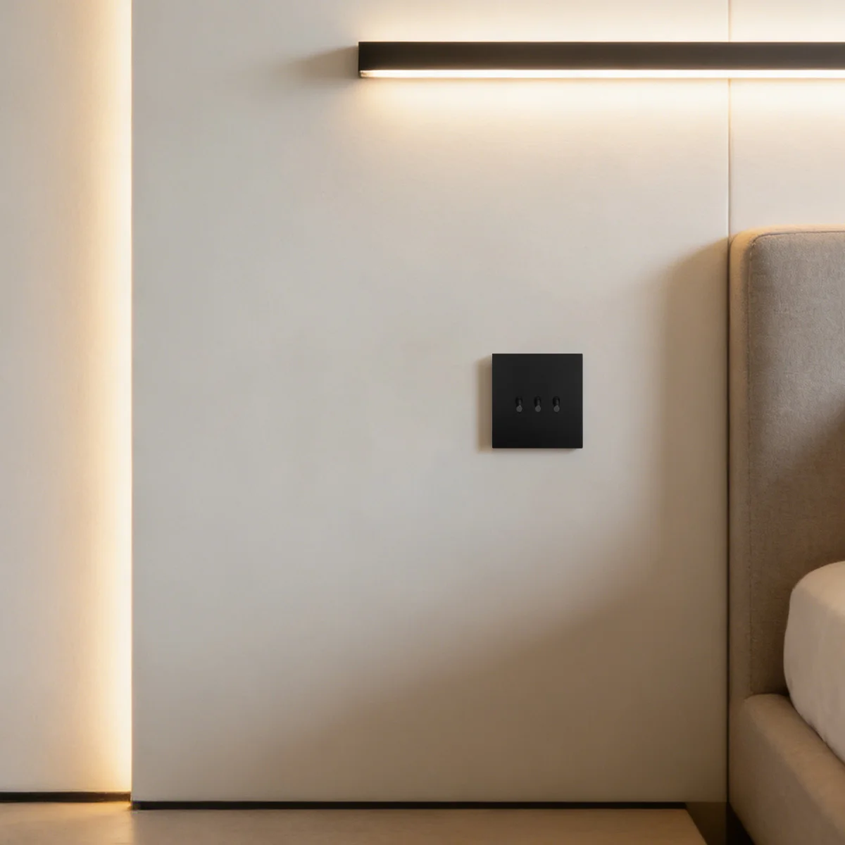 Avoir Black Wall light Home Switches Slim Frame Vintage Lever Toggle Switch Wall Sockets Double UK Standard Sockets and Switches
