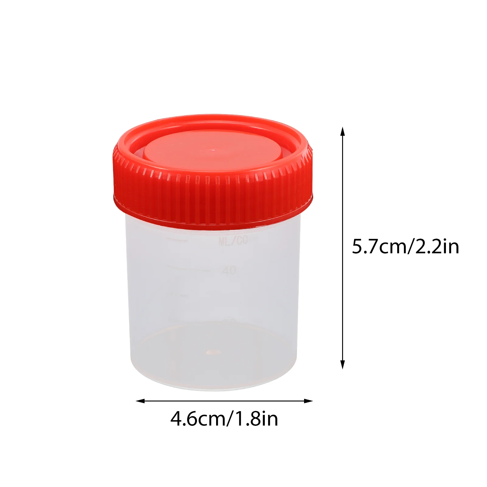 10 Pcs Sample Cup Urine Cups with Screw Caps Specimen Containers Cover Collection Lids Plastic Red