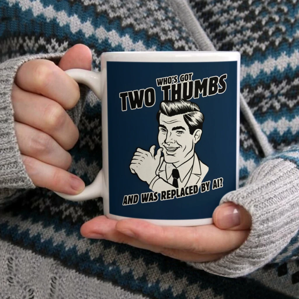 

Whos Got Two ThumbsCoffee Mug Tea Cup 11oz Coffee Cup Funny Birthday Ceramic Mug Personalized Cup